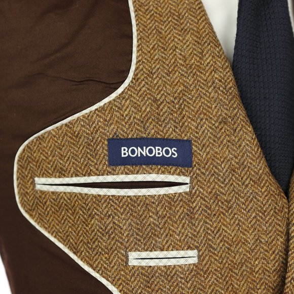 Bonobos Moon Tweed Wool Sport Coat Herringbone 40R - Picture 10 of 12